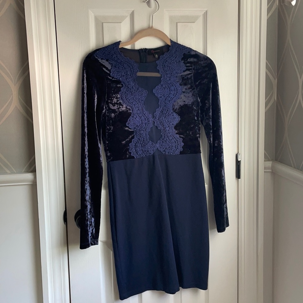 Blue dress with lace